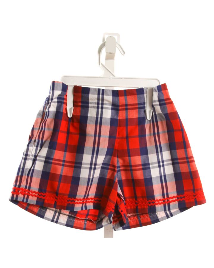 CPC  RED  PLAID  SHORTS WITH RIC RAC