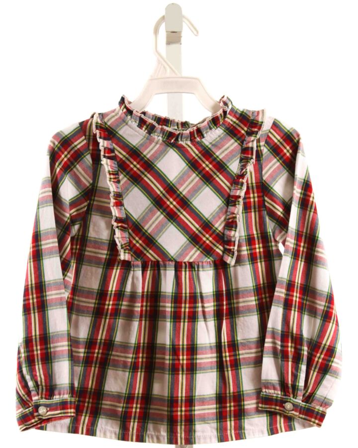 BEEBAY  RED  PLAID  DRESS SHIRT WITH RUFFLE