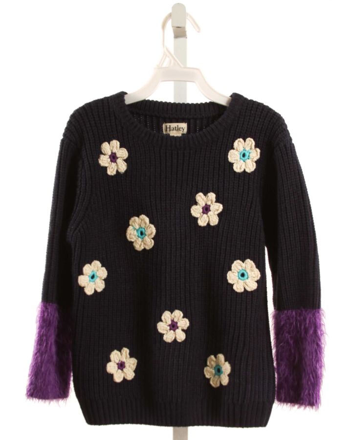 HATLEY  NAVY  FLORAL APPLIQUED SWEATER