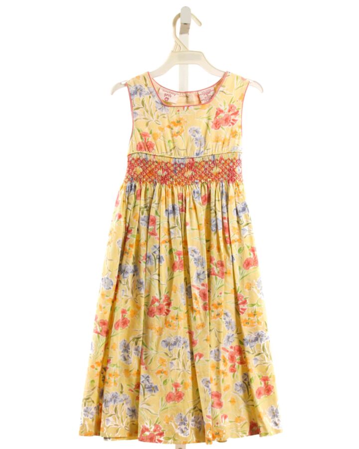 LAURA ASHLEY  YELLOW  FLORAL SMOCKED DRESS