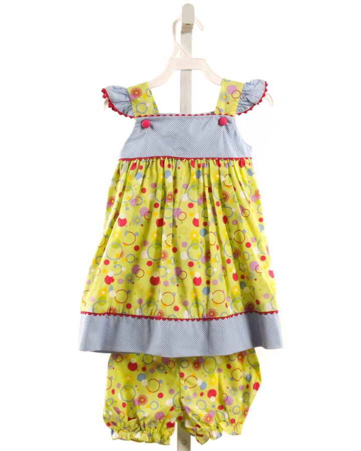 PETIT AMI  LIME GREEN  POLKA DOT  DRESS WITH RIC RAC