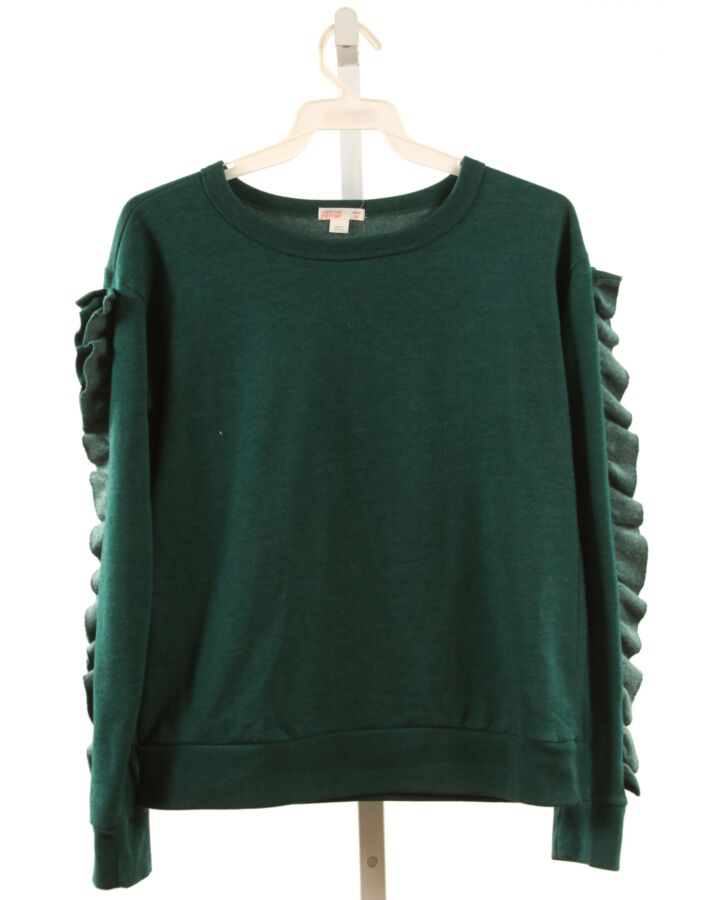 CREWCUTS  GREEN    SWEATER WITH RUFFLE