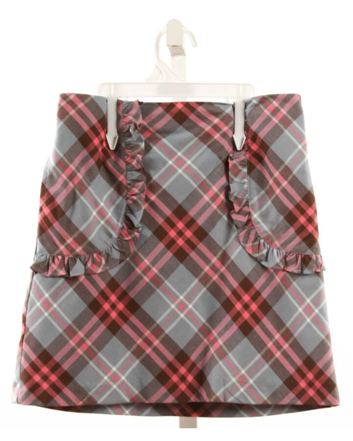 BELLA BLISS  BLUE  PLAID  SKIRT WITH RUFFLE