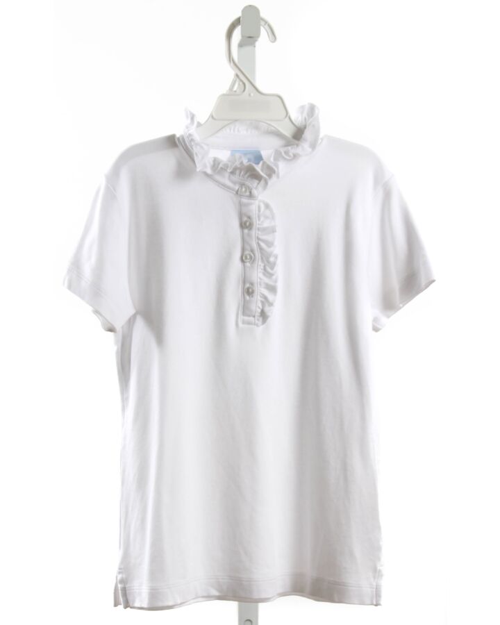 BELLA BLISS  WHITE    KNIT SS SHIRT WITH RUFFLE