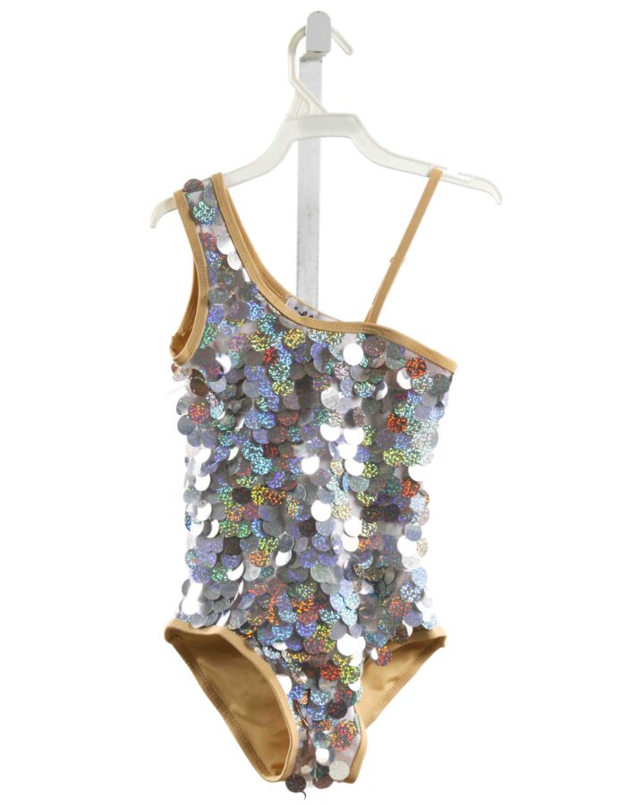 LOLA + THE BOYS  SILVER   SEQUINED 1-PIECE SWIMSUIT