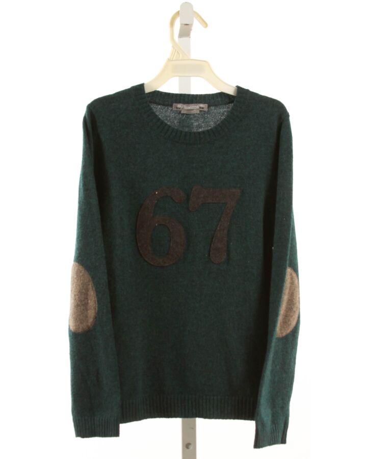 BONPOINT  GREEN   APPLIQUED SWEATER