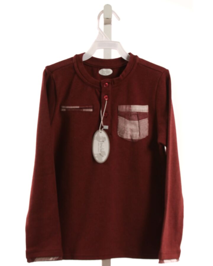 FRENCHIE MINI COUTURE  MAROON    KNIT LS SHIRT