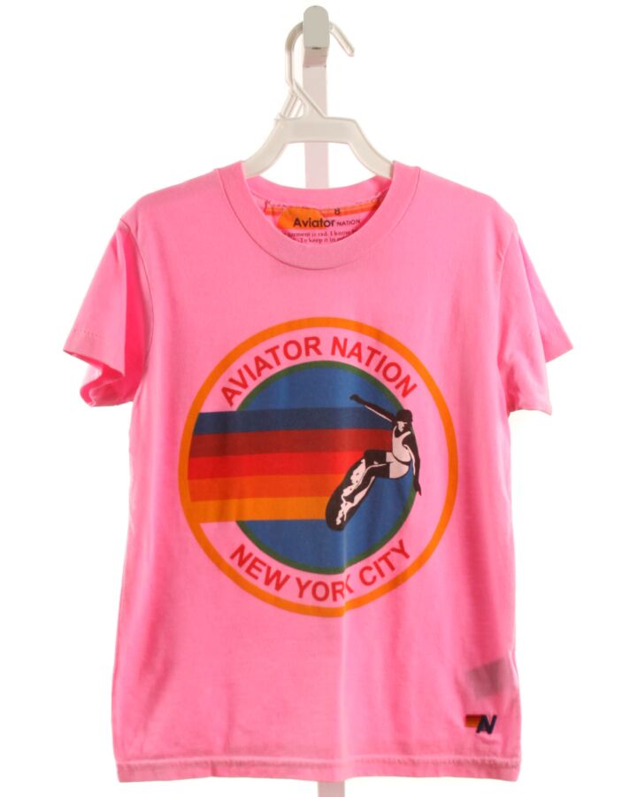 AVIATOR NATION  HOT PINK   PRINTED DESIGN T-SHIRT