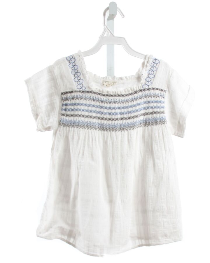 HAYDEN GIRLS  WHITE   SMOCKED SHIRT-SS