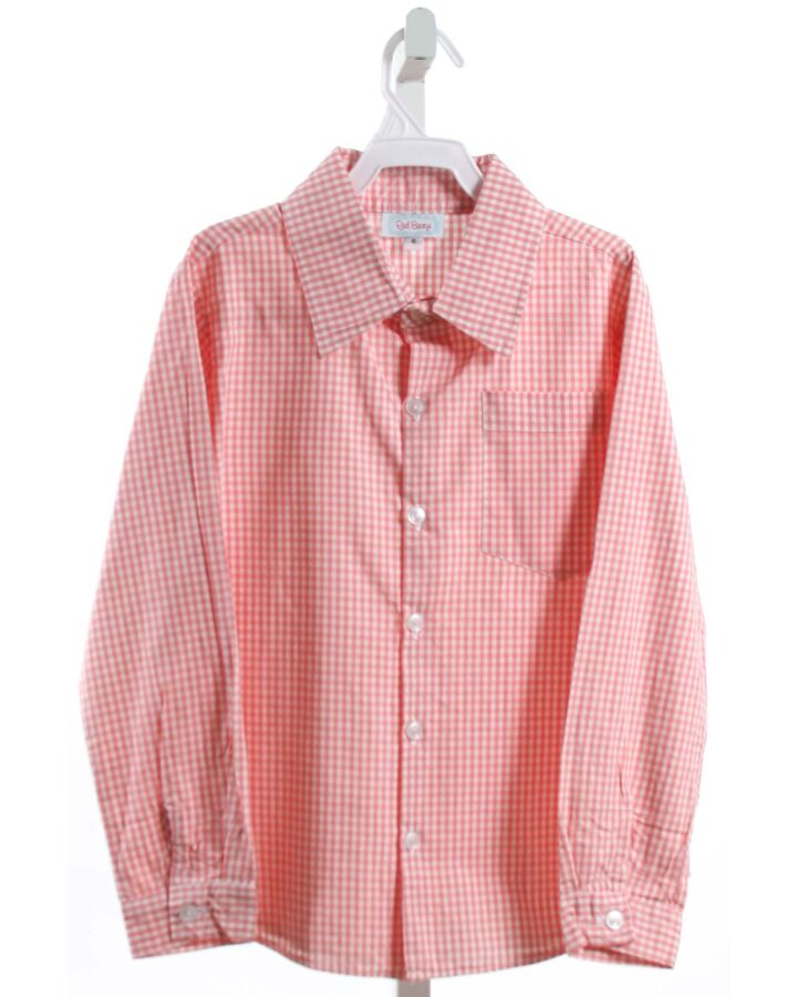 RED BEANS  PINK  GINGHAM  DRESS SHIRT