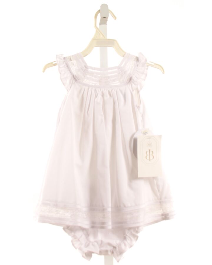 LULI & ME  WHITE    DRESS WITH LACE TRIM