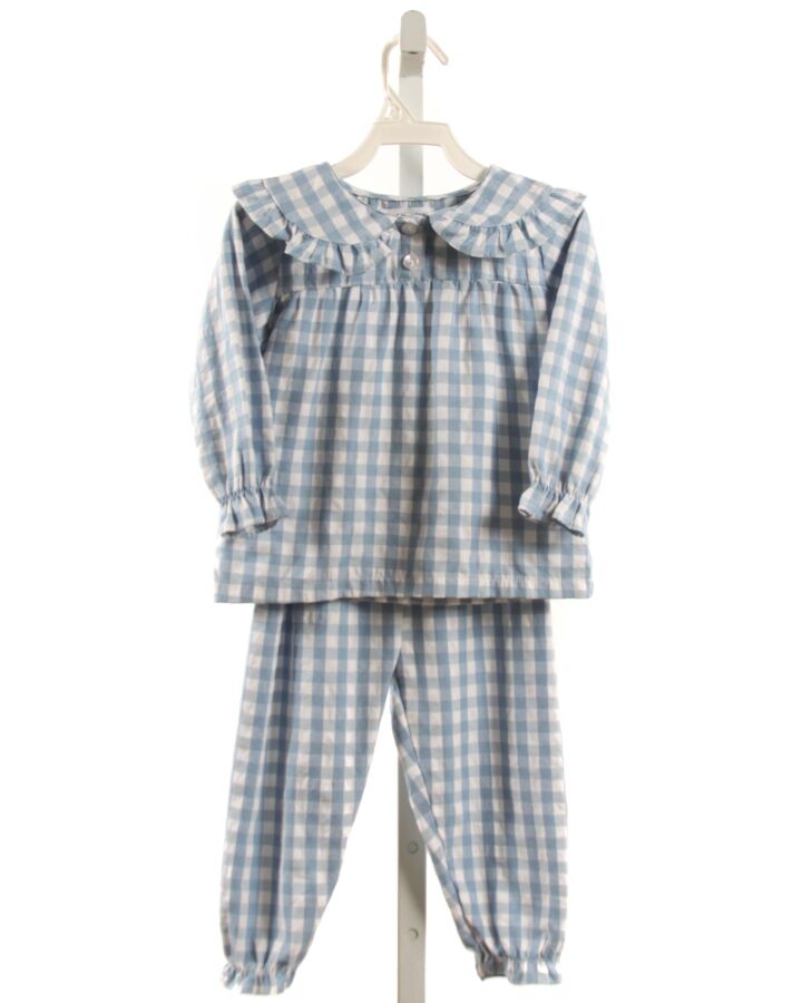 MUD KINGDOM  LT BLUE  GINGHAM  2-PIECE OUTFIT WITH RUFFLE