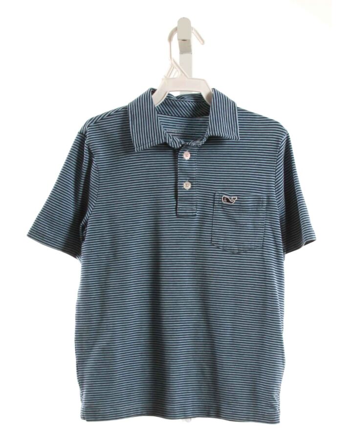 VINEYARD VINES  BLUE  STRIPED  KNIT SS SHIRT