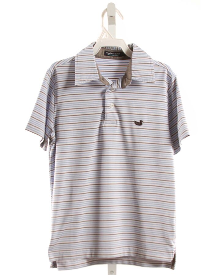 SOUTHERN MARSH  BLUE  STRIPED  KNIT SS SHIRT