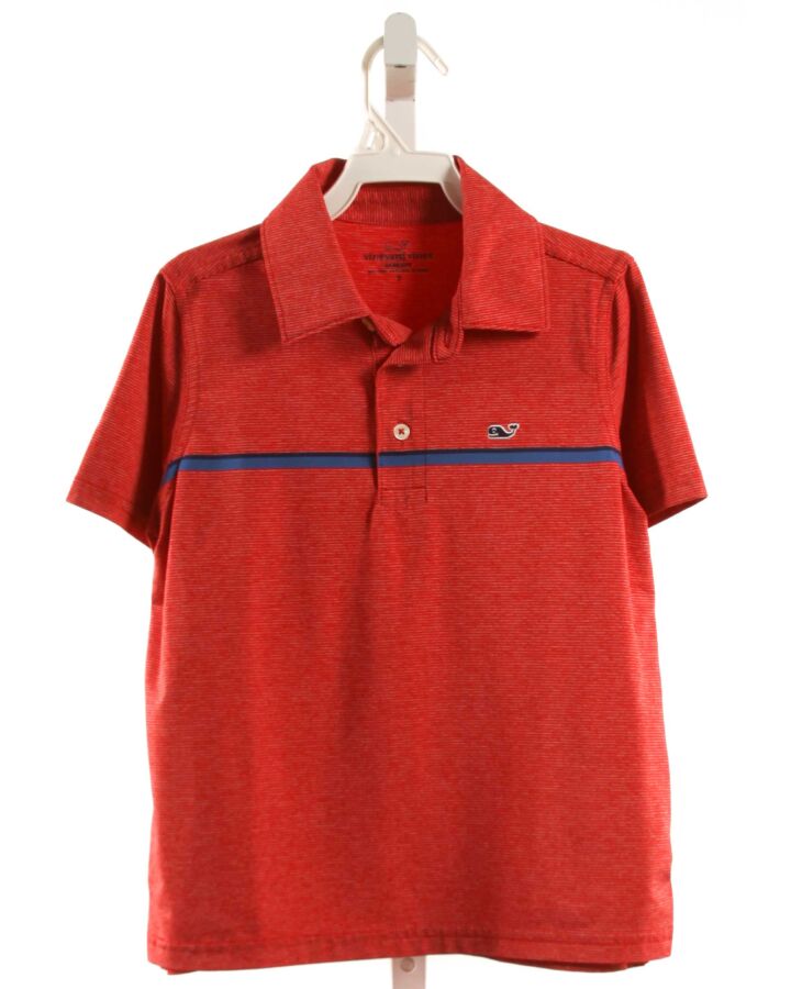 VINEYARD VINES  RED  STRIPED  KNIT SS SHIRT