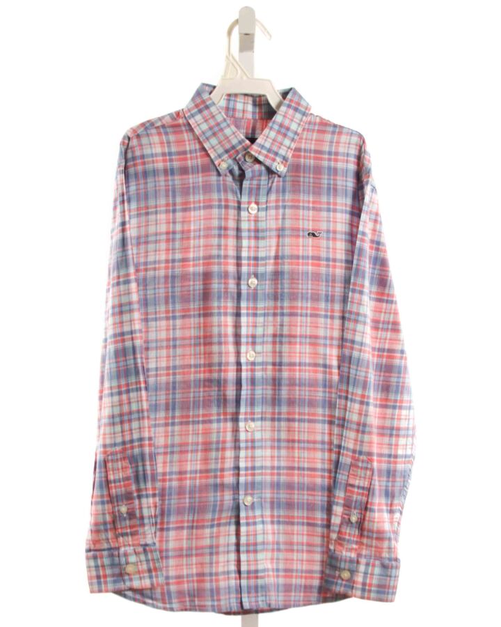 VINEYARD VINES  BLUE  PLAID  DRESS SHIRT