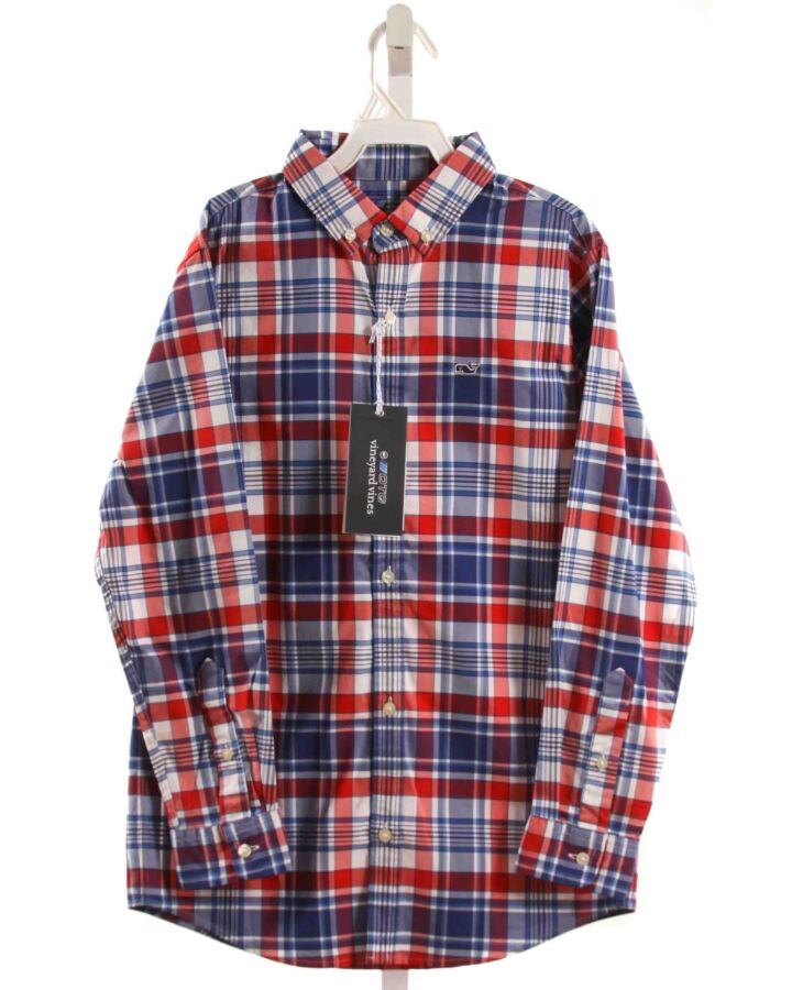 VINEYARD VINES  BLUE  PLAID  DRESS SHIRT