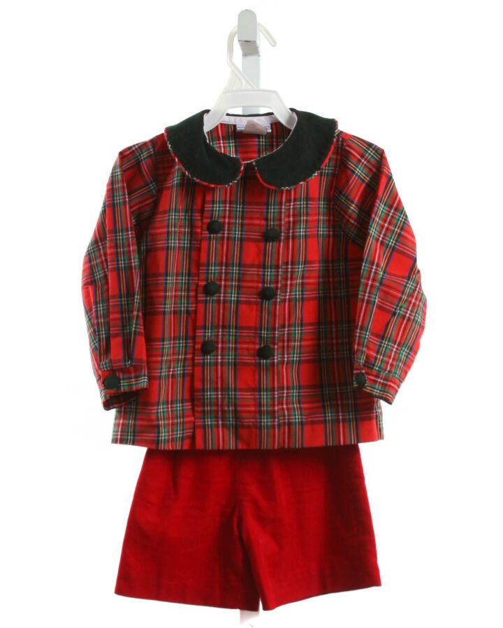 BAILEY BOYS  RED  PLAID  2-PIECE OUTFIT