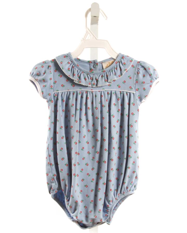 THE BEAUFORT BONNET COMPANY  BLUE  FLORAL  KNIT BUBBLE WITH PICOT STITCHING