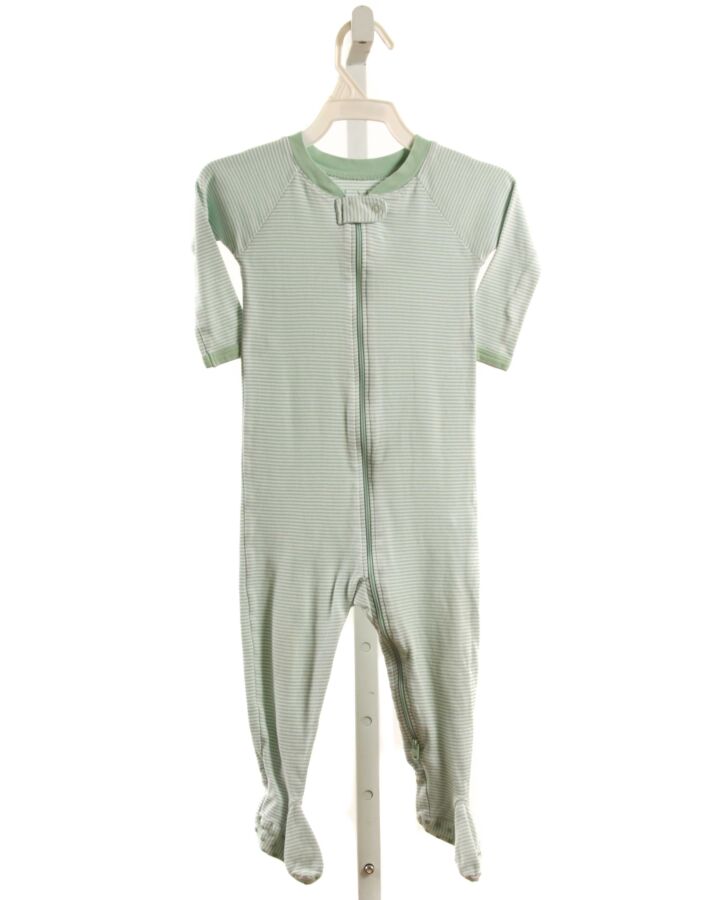 LAKE PAJAMAS  GREEN KNIT STRIPED  LOUNGEWEAR