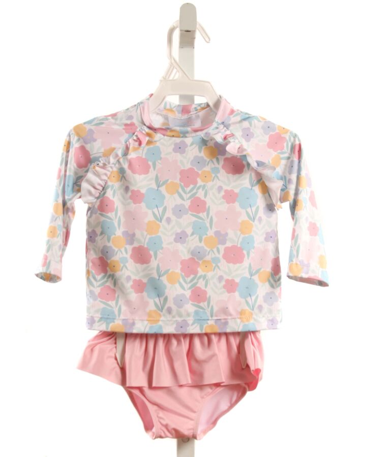 JAMES & LOTTIE  PINK  FLORAL  2-PIECE SWIMSUIT WITH RUFFLE