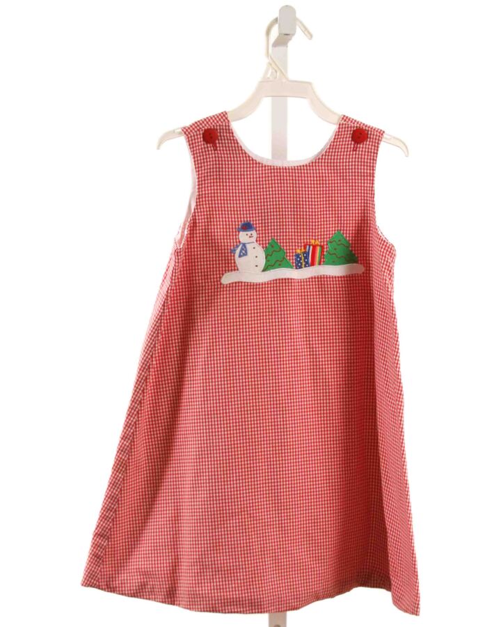 MULBERRY STREET  RED  GINGHAM APPLIQUED DRESS