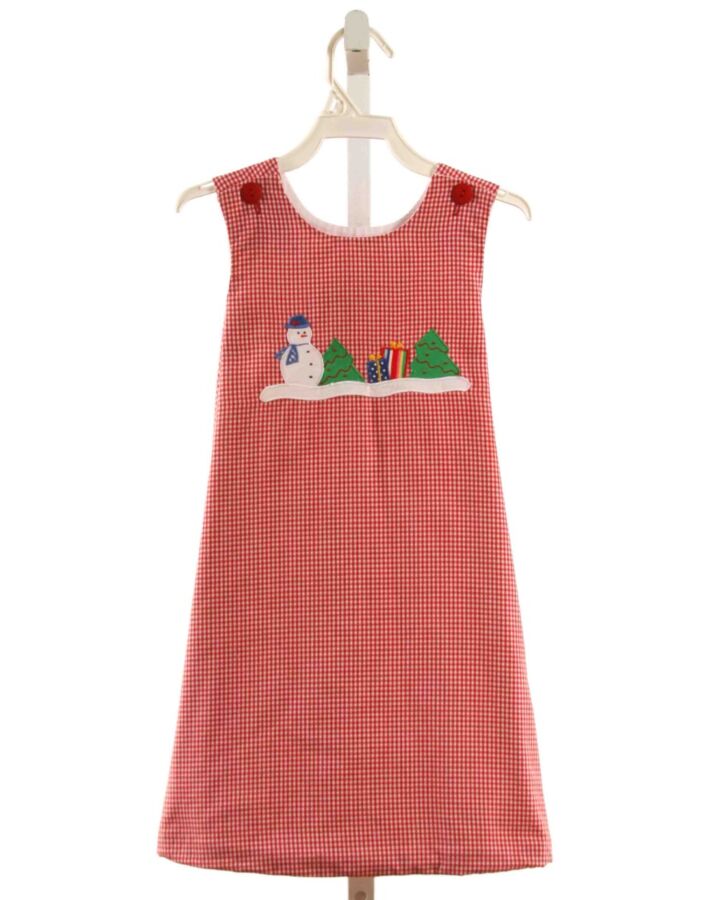 MULBERRY STREET  RED  GINGHAM APPLIQUED DRESS