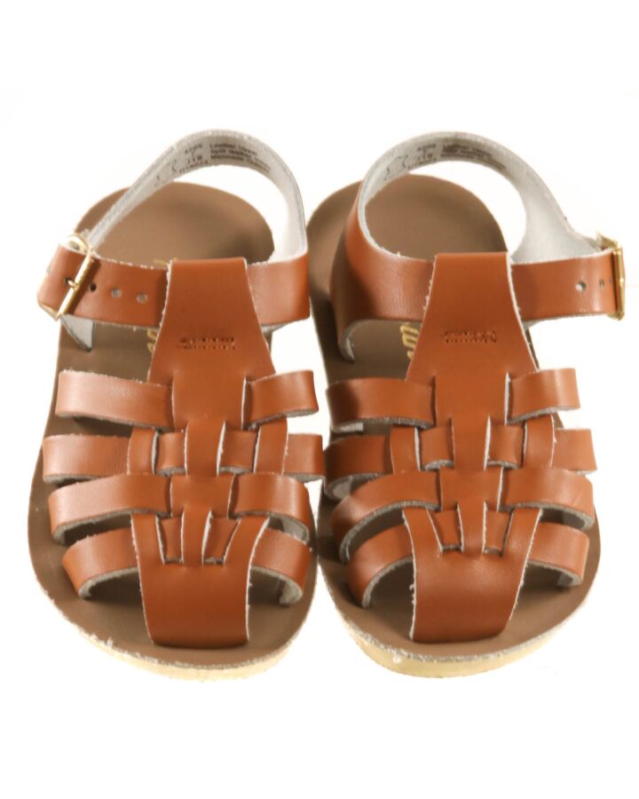 SUN SANS/ SALTWATER SANDALS BROWN SANDALS  *EUC SIZE TODDLER 7