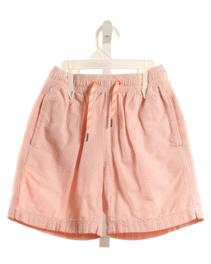 CREWCUTS  PINK SEERSUCKER STRIPED  SWIM TRUNKS