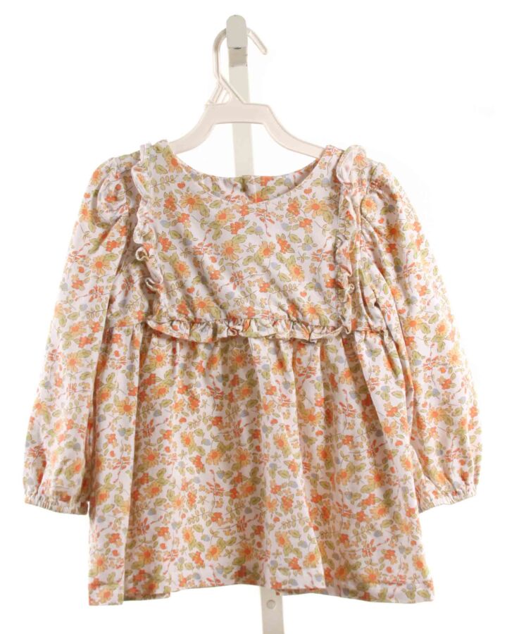 SHRIMP & GRITS  YELLOW  FLORAL  KNIT LS SHIRT WITH RUFFLE