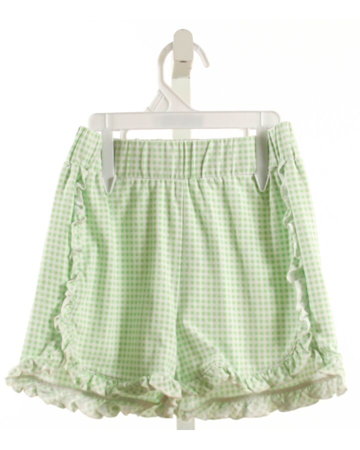 SERENDIPITY  GREEN  GINGHAM  SHORTS WITH RUFFLE