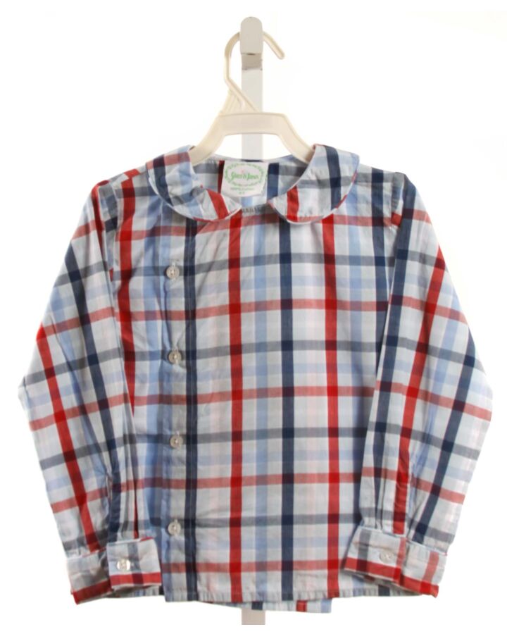GRACE & JAMES  LT BLUE  PLAID  DRESS SHIRT