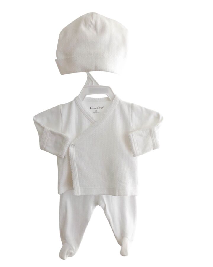 KISSY KISSY  WHITE    2-PIECE OUTFIT WITH PICOT STITCHING