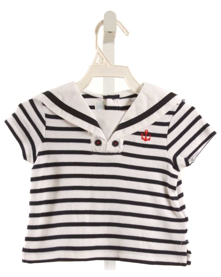 RALPH LAUREN  BLUE  STRIPED  KNIT SS SHIRT
