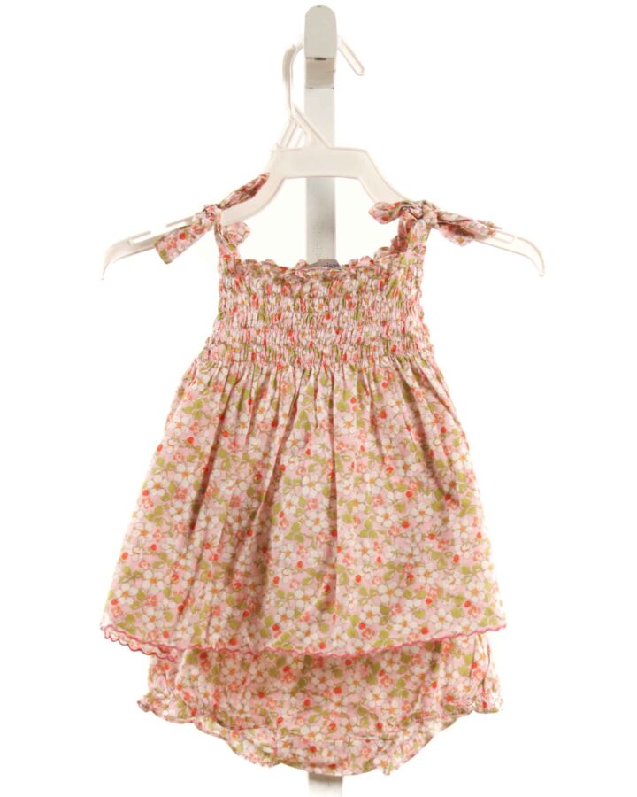 FLEURISSE  PINK  FLORAL SMOCKED DRESS