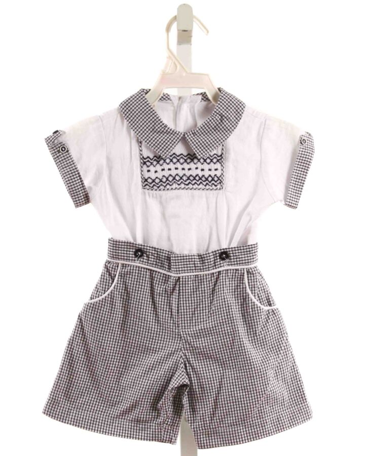 PRETTY ORIGINALS  BLUE  GINGHAM SMOCKED 2-PIECE DRESSY OUTFIT