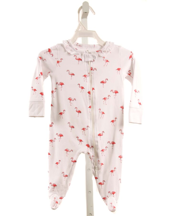 PETITE PLUME  PINK KNIT  PRINTED DESIGN LAYETTE WITH RUFFLE
