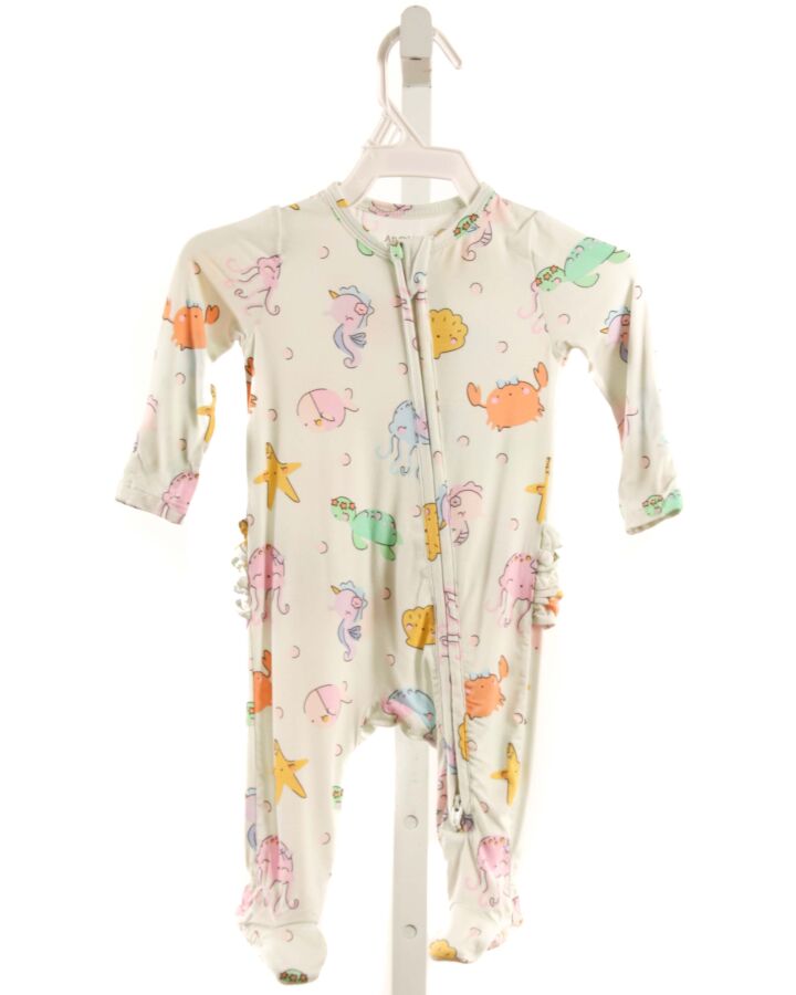 ANGEL DEAR  MINT KNIT  PRINTED DESIGN LAYETTE WITH RUFFLE
