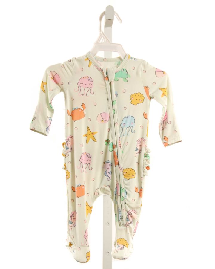 ANGEL DEAR  MINT KNIT  PRINTED DESIGN LAYETTE WITH RUFFLE