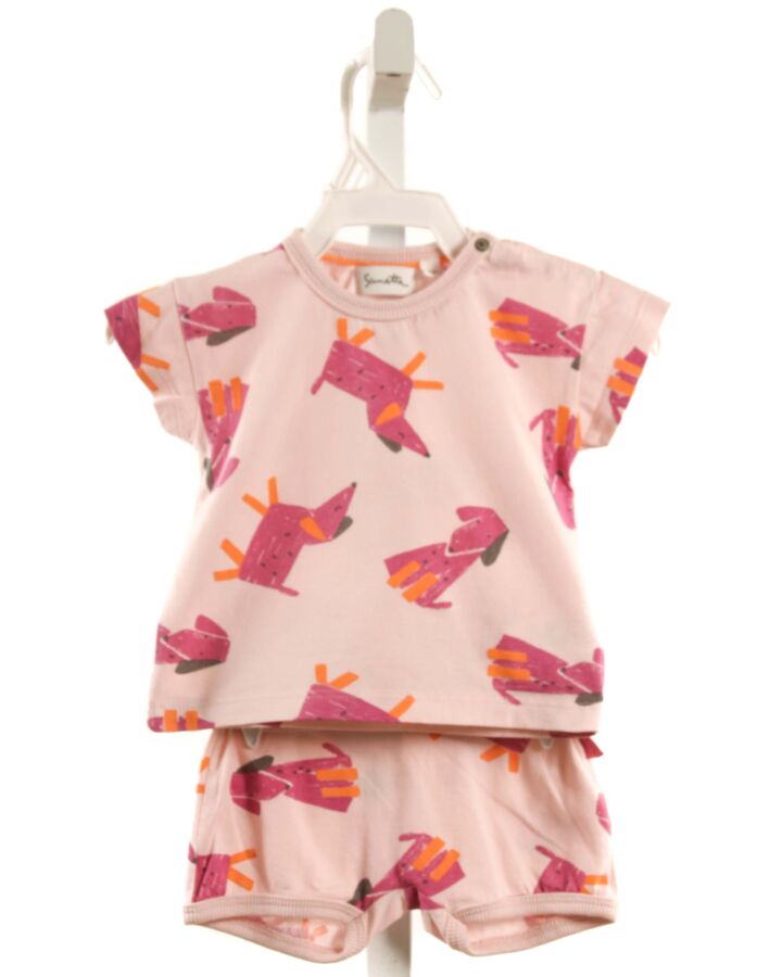SANETTA  PINK KNIT  PRINTED DESIGN 2-PIECE OUTFIT