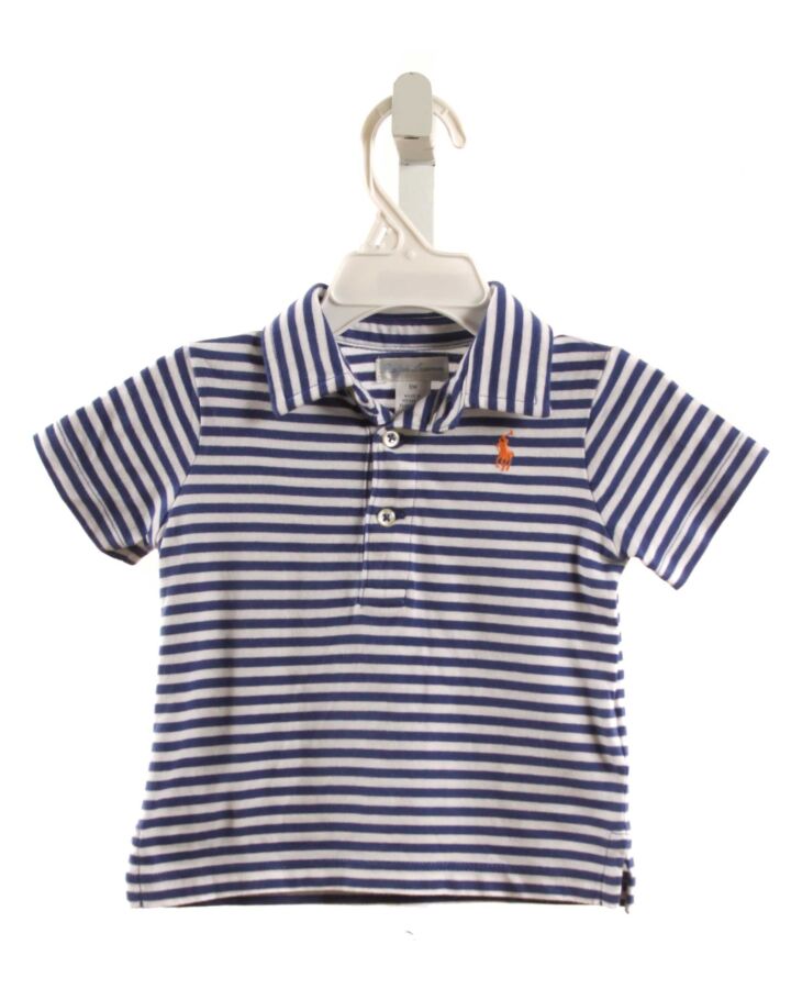RALPH LAUREN  BLUE  STRIPED  KNIT SS SHIRT