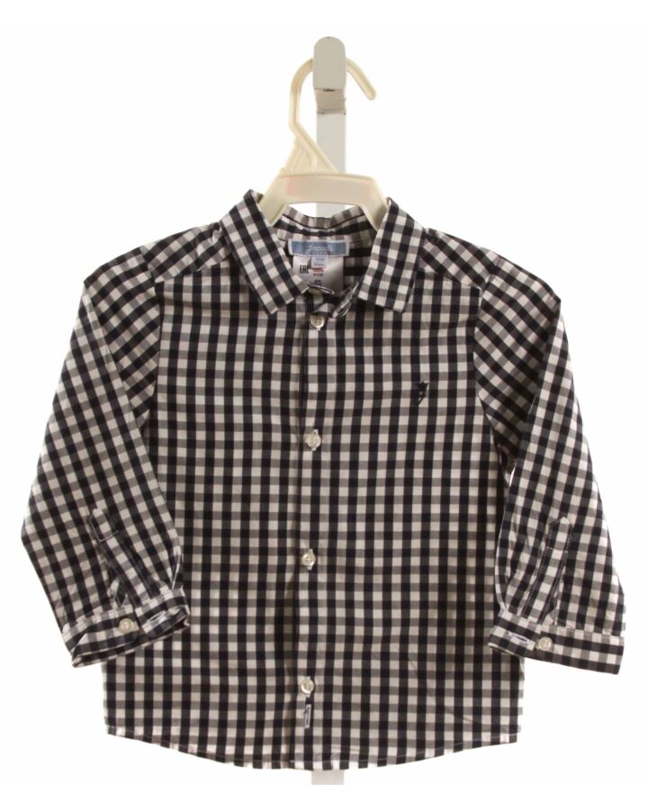 JACADI  NAVY  GINGHAM  DRESS SHIRT