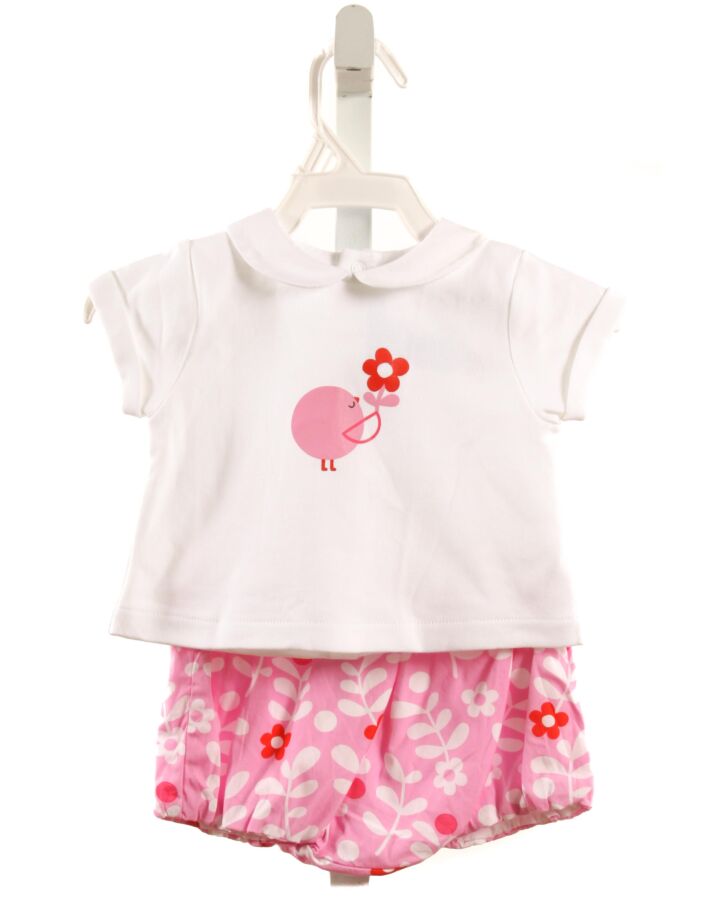 JACADI  PINK  FLORAL PRINTED DESIGN 2-PIECE OUTFIT