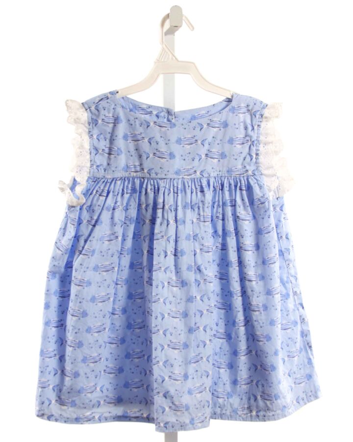 HANNAH KATE  BLUE    SLEEVELESS SHIRT WITH EYELET TRIM