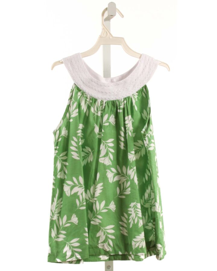 LITTLE ENGLISH  GREEN  FLORAL  SLEEVELESS SHIRT