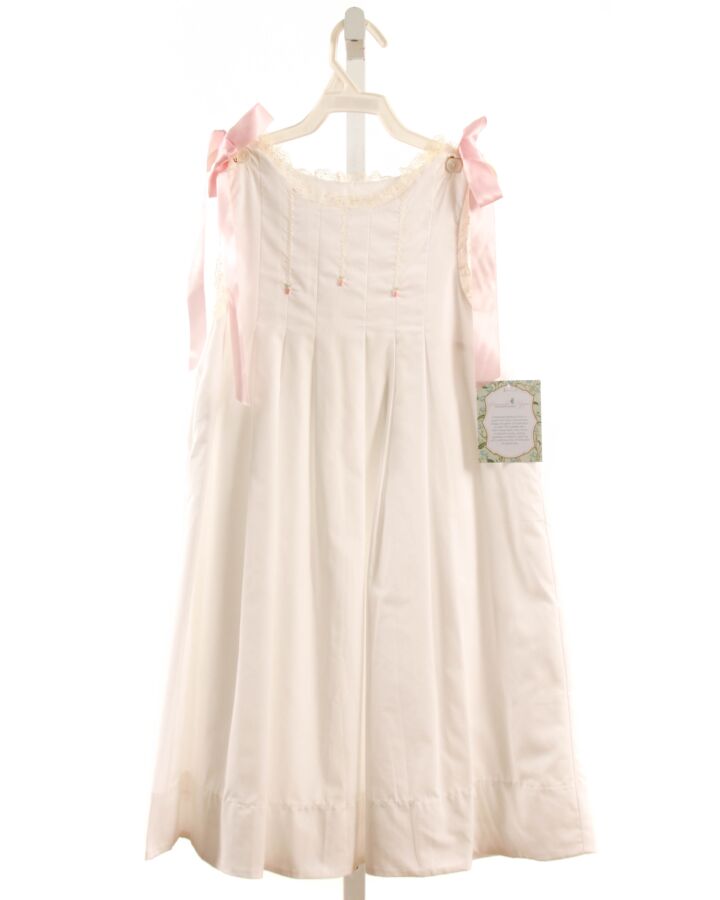 REMEMBER NGUYEN  WHITE  FLORAL EMBROIDERED DRESS WITH LACE TRIM