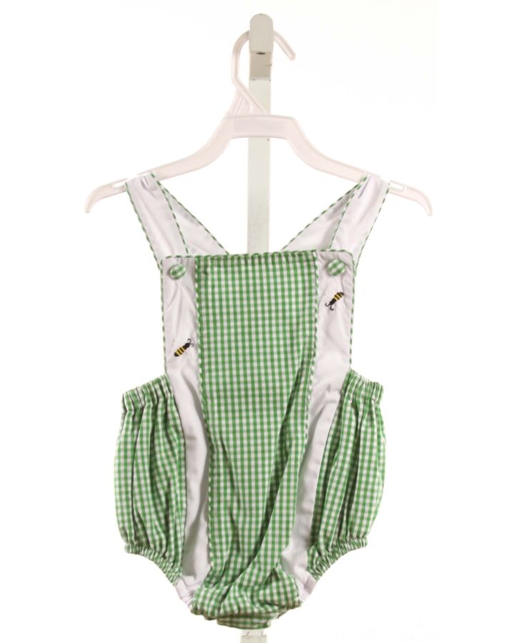 THE PROPER PEONY  GREEN  GINGHAM EMBROIDERED BUBBLE