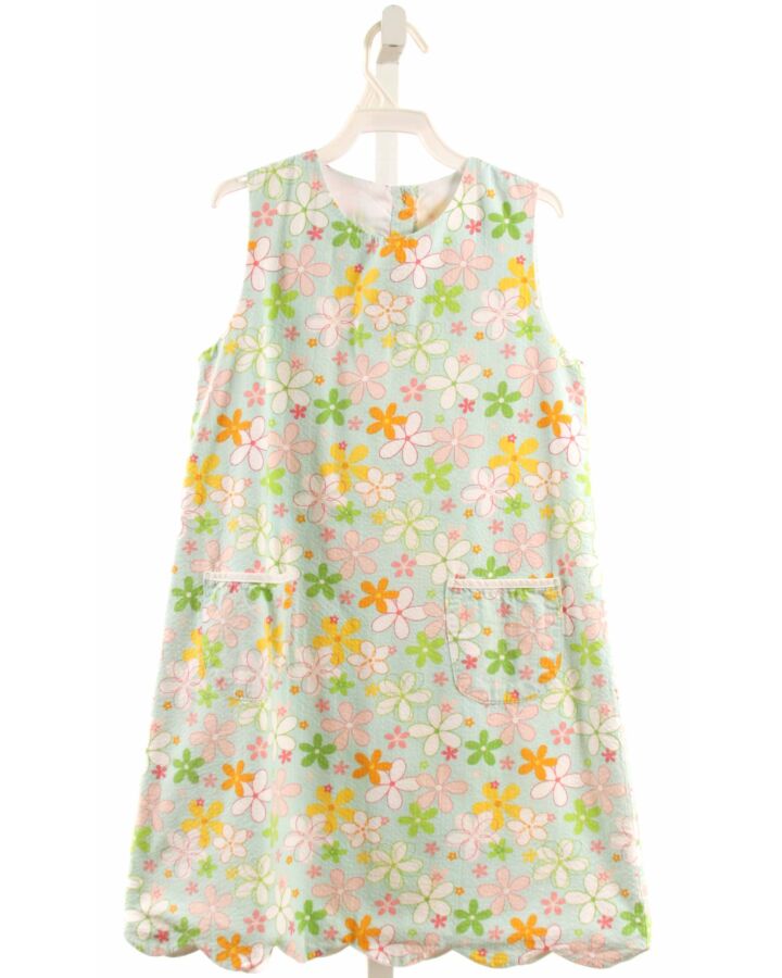 LITTLE ENGLISH  BLUE SEERSUCKER FLORAL  DRESS
