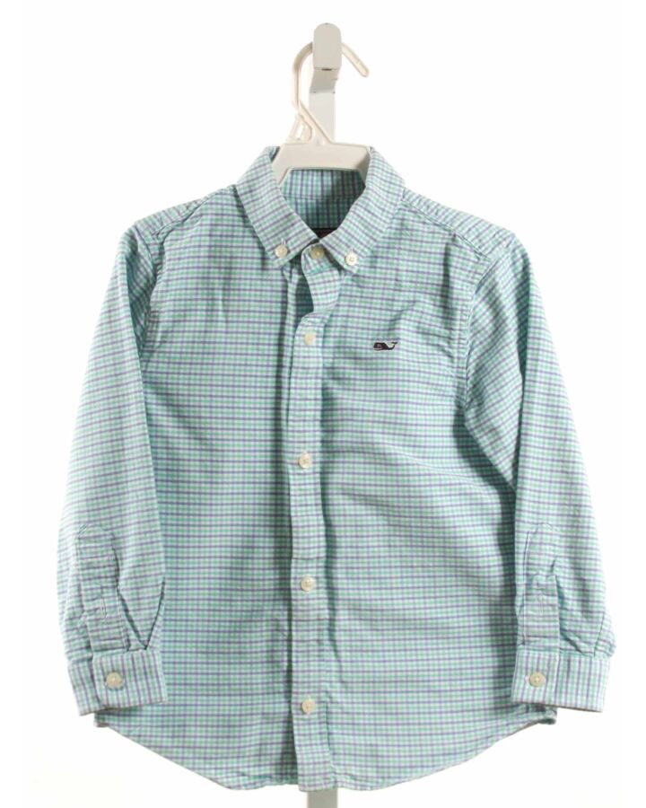 VINEYARD VINES  MINT  PLAID  DRESS SHIRT