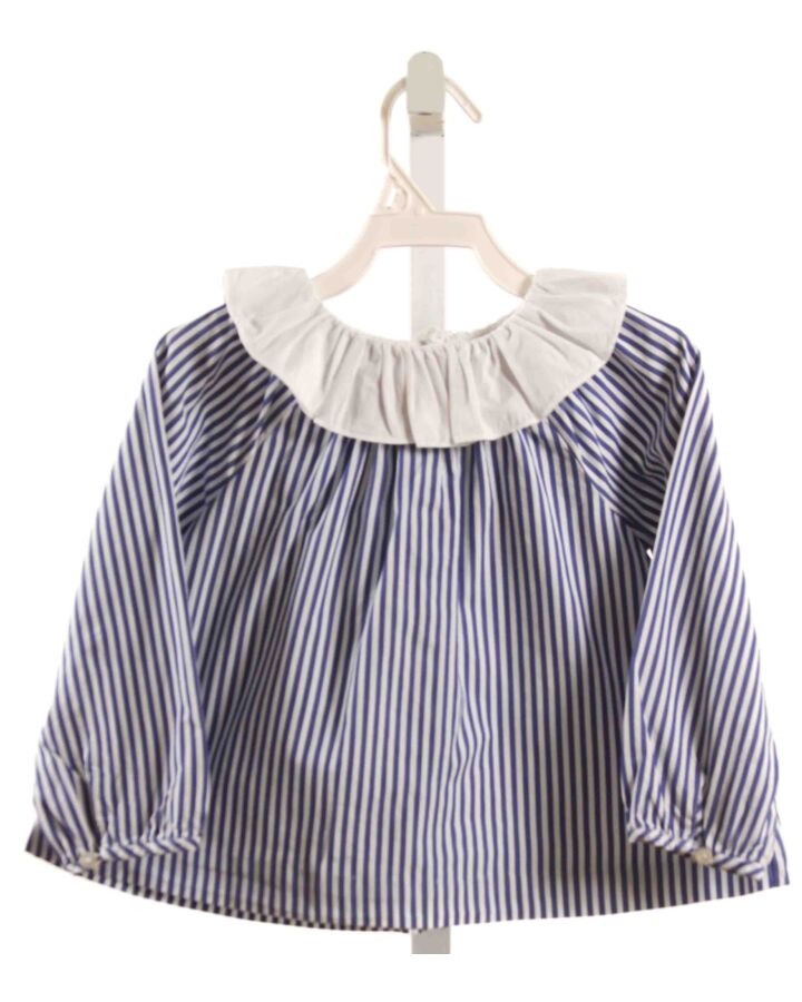 JACADI  BLUE  STRIPED  DRESS SHIRT WITH RUFFLE